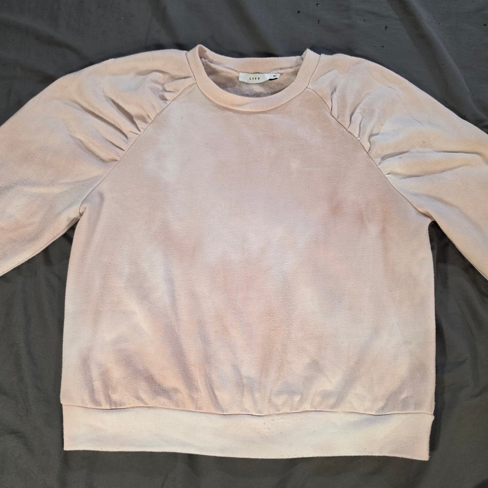 Lush Blush Pink Puff Shoulder Raglan Sweatshirt Size S T16042B-C1